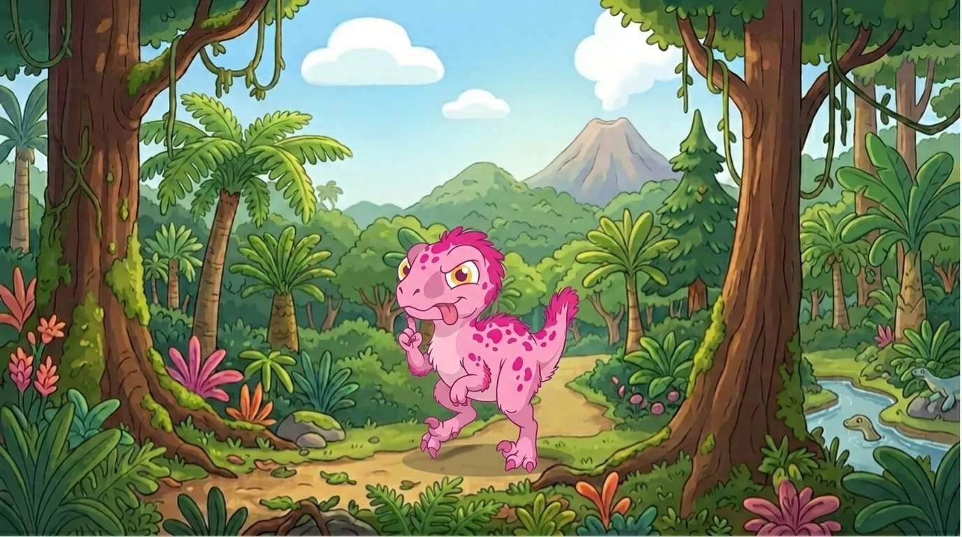 Ilustración de la canción Así caminan los Dinos de Dony y los Dinos